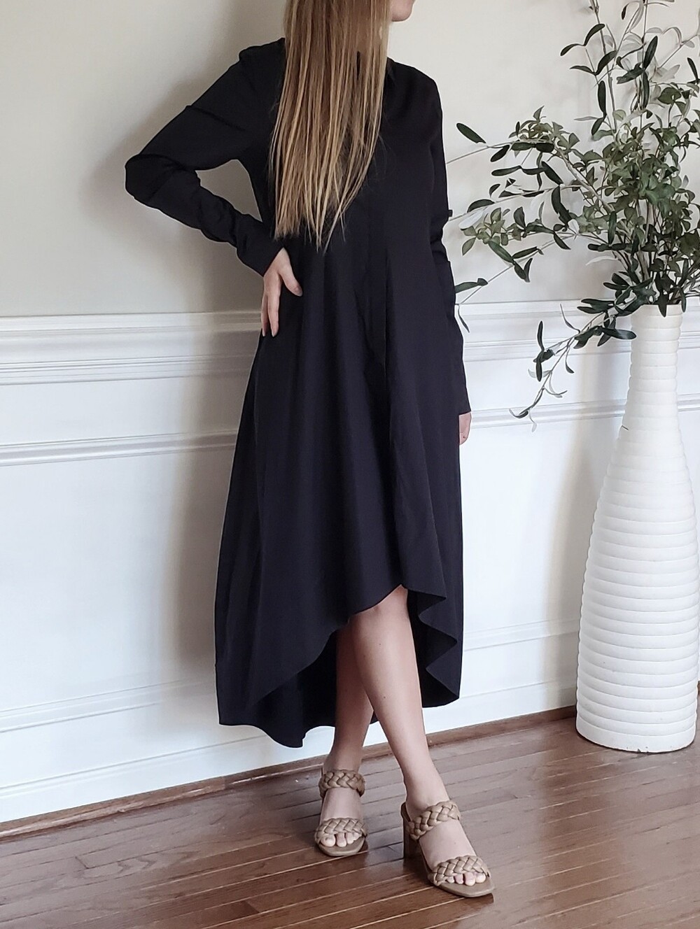 COS High-Low Button-Down Shirt Midi Dress Size 4